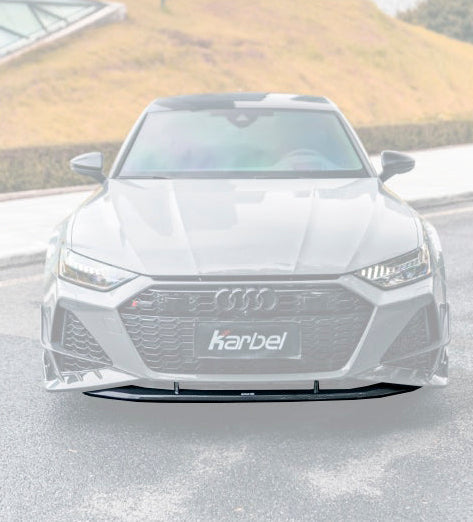 ลิ้นหน้า Carbon Fiber Audi RS7 RS6 C8 ทรง Karbel Dry Carbon ปี 2020-ON (Center Front Lip)