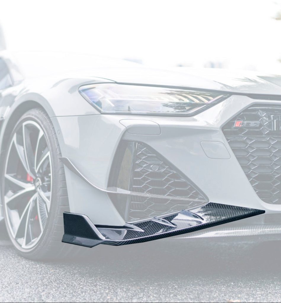ลิ้นหน้า Carbon Fiber Audi RS7 RS6 C8 ทรง Karbel Dry Carbon ปี 2020-ON (Lower Corner Side Splitters)