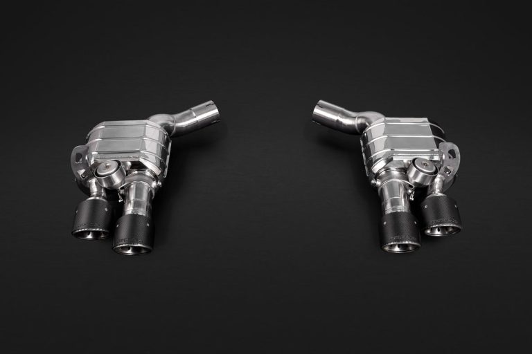 exhaust system Porsche 971 Panamera GTS/Turbo/S Capristo Valved Exhaust Mid Pipes + Carbon Tips CES3