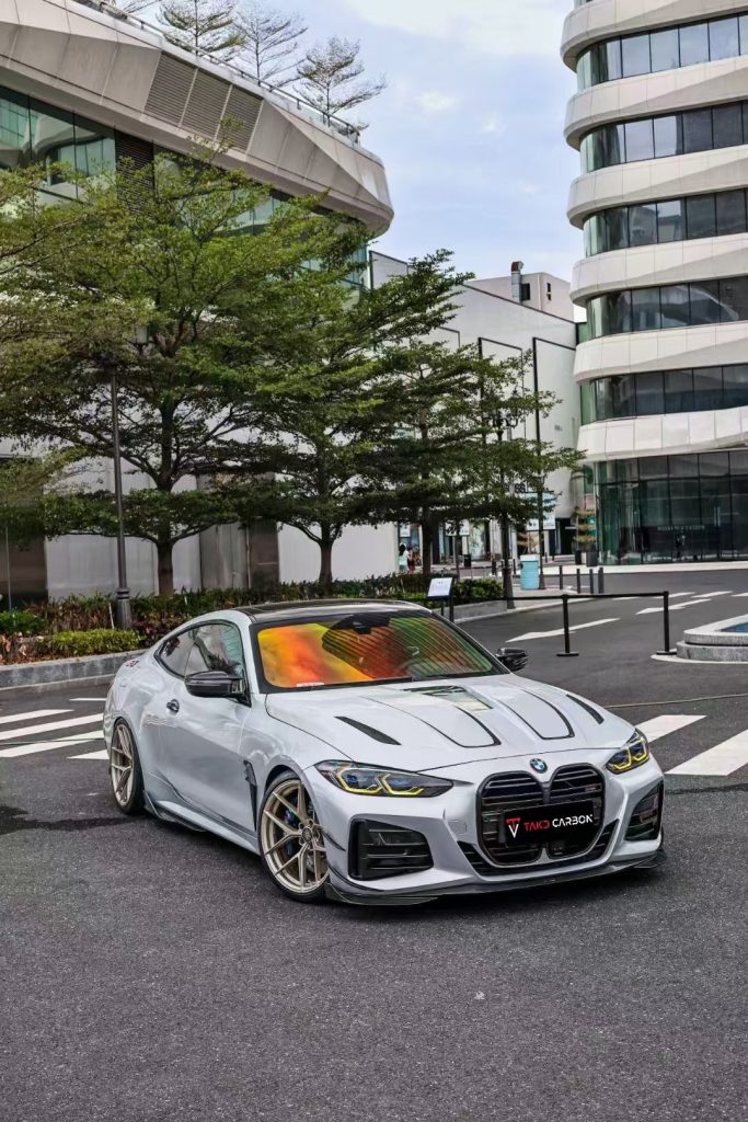 สเกิร์ตข้าง Carbon Fiber BMW 4 Series G22 G23 G26 i4 Gran coupe 430i M440i ทรง TAKD