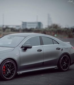 สเกิร์ตข้าง Carbon Fiber Mercedes Benz CLA45 CLA35 CLA250 C118 ทรง TAKD (Side Skirts Overlay Cover Tirm)