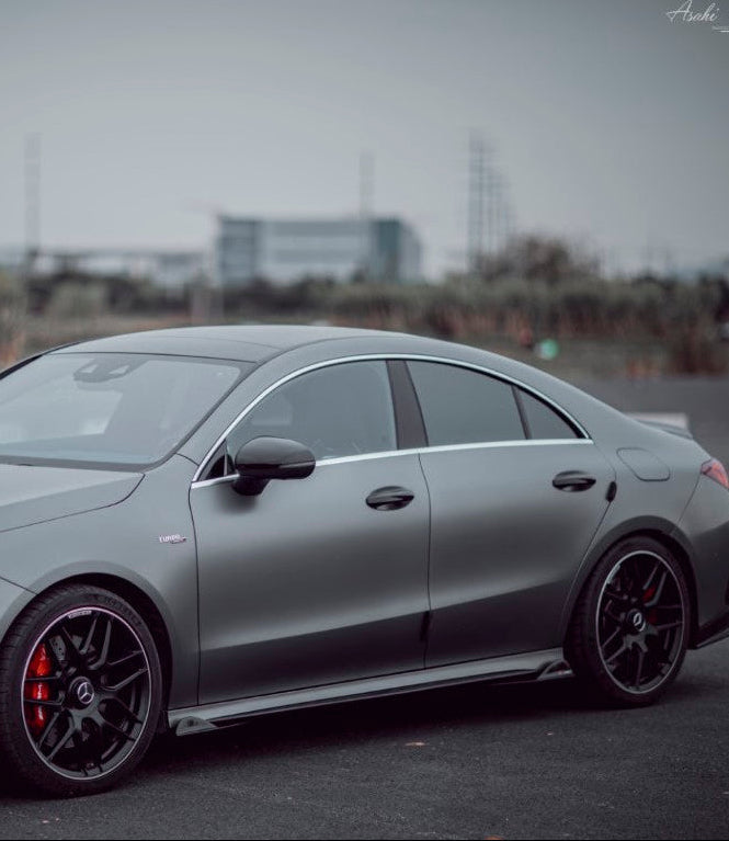 สเกิร์ตข้าง Carbon Fiber Mercedes Benz CLA45 CLA35 CLA250 C118 ทรง TAKD (Side Skirts Overlay Cover Tirm)