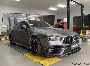 สเกิร์ตข้าง Carbon Fiber Mercedes Benz CLA45 CLA35 CLA250 C118 ทรง TAKD (Side Skirts Extensions)