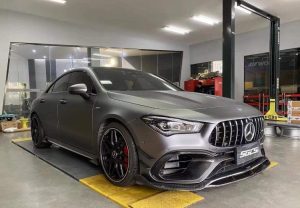 ลิ้นหน้า Carbon Fiber Mercedes Benz CLA45 C118 ทรง TAKD V1