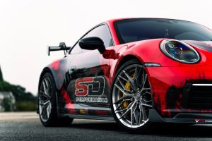 สเกิร์ตข้าง Carbon Fiber Porsche Porsche 911 992.1 Carrera Base/S/T/4/4S/Targa 4/Targa 4S/GTS ทรง TAKD