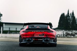 ดิฟฟิวเซอร์ Carbon Fiber Porsche 911 992.1 Carrera Base/S/T/4/4S/Targa 4/4S ทรง TAKD V1 (V1 Lower Rear Diffuser Extension)
