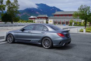 ดิฟฟิวเซอร์ Carbon Fiber Mercedes Benz C-Class C63S C63 C43 AMG C300 W205 Sedan ทรง TAKD Dry Carbon