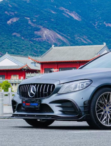 ลิ้นหน้า Carbon Fiber Mercedes Benz C-Class AMG C43 C300 W205 Sedan Facelift ทรง TAKD ไมเนอร์เชนจ์ Dry Carbon ปี 2019-2021