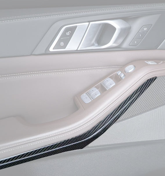 ชุดแต่งภายใน Carbon Fiber BMW X5 M60i M50i x/s Drive 40i 50e G05 Pre-LCI LCI ทรง TAKD Dry Carbon ปี 2019-ON (Door Handel Interior Trim Cover)