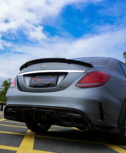 ดิฟฟิวเซอร์ Carbon Fiber Mercedes Benz C-Class C63S C63 C43 AMG C300 W205 Sedan ทรง TAKD Dry Carbon