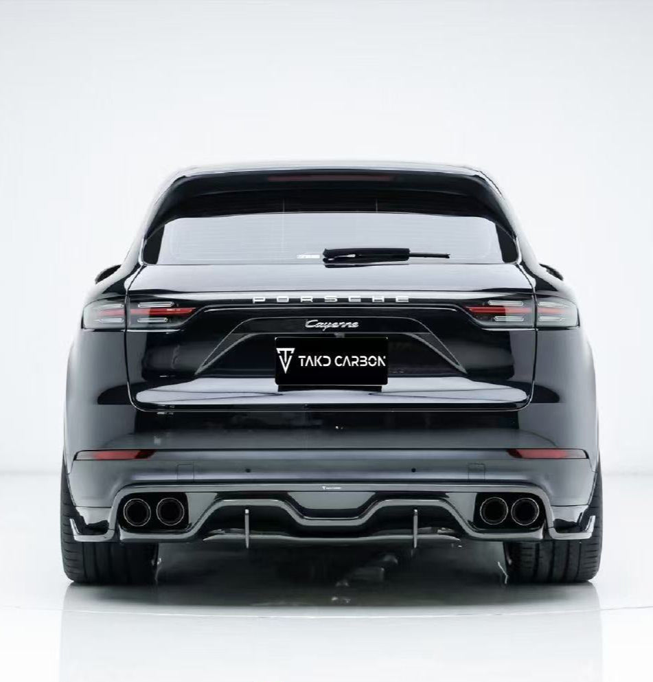 ดิฟฟิวเซอร์ Carbon Fiber Porsche Cayenne Base/E-Hybrid/S/Turbo/Turbo S 9Y0 9Y3 ทรง TAKD