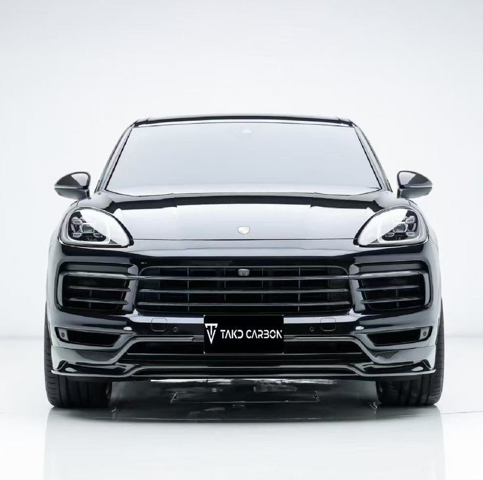 ลิ้นหน้า Carbon Fiber Porsche Cayenne 9Y0 ทรง TAKD ปี 2018-2023
