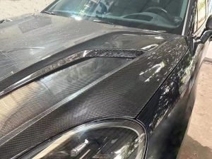 ฝากระโปรงหน้า Carbon Fiber Porsche Cayenne Base/S/GTS/Turbo/Turbo S/Turbo GT 9Y0 9Y3 Double-sided ทรง TAKD