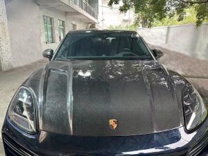 ฝากระโปรงหน้า Carbon Fiber Porsche Cayenne Base/S/GTS/Turbo/Turbo S/Turbo GT 9Y0 9Y3 Double-sided ทรง TAKD