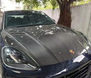 ฝากระโปรงหน้า Carbon Fiber Porsche Cayenne Base/S/GTS/Turbo/Turbo S/Turbo GT 9Y0 9Y3 Double-sided ทรง TAKD