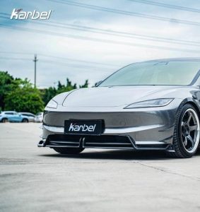 ลิ้นหน้า Carbon Fiber Tesla Model 3 Highland ทรง Karbel Dry Carbon ปี 2024-ON