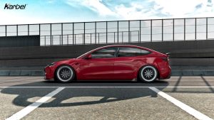 สเกิร์ตข้าง Carbon Fiber Tesla Model 3 Highland / P ทรง Karbel Dry Carbon ปี 2024-ON