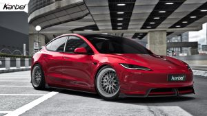 สเกิร์ตข้าง Carbon Fiber Tesla Model 3 Highland / P ทรง Karbel Dry Carbon ปี 2024-ON
