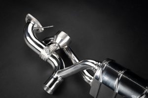 หม้อพักท้าย Porsche 718 GT4RS Capristo Valved Muffler OEM Tips
