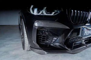 คิ้วช่องลมกันชนหน้าด้านข้าง Carbon Fiber BMW X4M/C F98 X3M/C F97 Pre-LCI ทรง Karbel