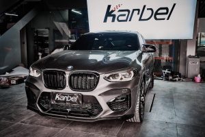 คิ้วช่องลมกันชนหน้าด้านข้าง Carbon Fiber BMW X4M/C F98 X3M/C F97 Pre-LCI ทรง Karbel
