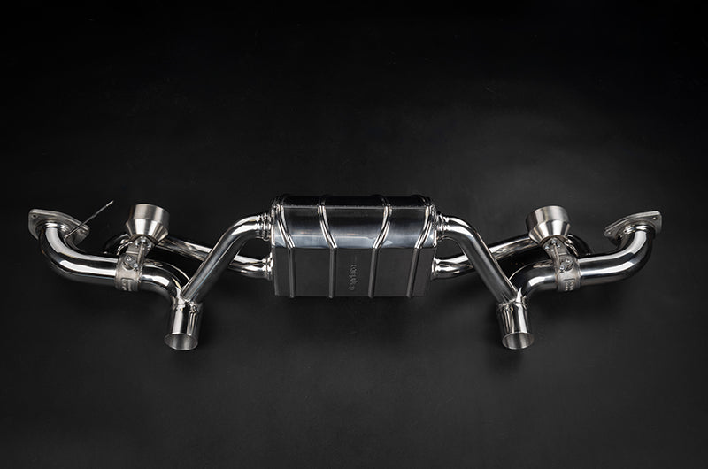 หม้อพักท้าย Porsche 718 GT4RS Capristo Valved Muffler OEM Tips