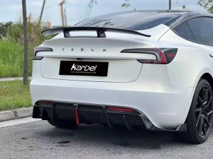 ดิฟฟิวเซอร์ Carbon Fiber Tesla Model 3 Highland / P ทรง Karbel Dry Carbon