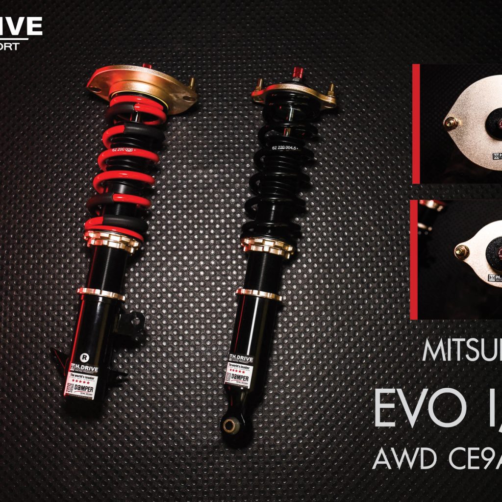 โช๊ค H-Drive S.SPEC สำหรับ Mitsubishi EVO 1-2-3 (CE9A/CD9A)