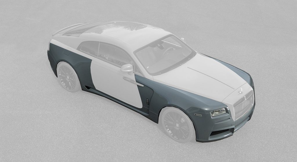 ชิ้นตกแต่งคาร์บอน Rolls-Royce Dawn Black Badge Overdose SPOFEC