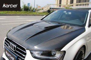 ฝากระโปรงหน้า Carbon Fiber Audi RS4 S4 A4 S-line B8.5 ทรง Karbel S-Line ปี 2013-2016