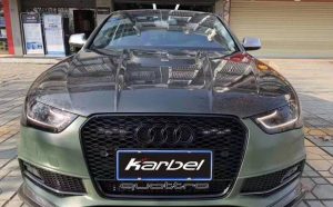 ฝากระโปรงหน้า Carbon Fiber Audi RS4 S4 A4 S-line B8.5 ทรง Karbel S-Line ปี 2013-2016