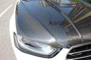 ฝากระโปรงหน้า Carbon Fiber Audi RS4 S4 A4 S-line B8.5 ทรง Karbel S-Line ปี 2013-2016