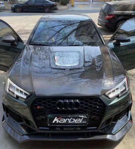 ฝากระโปรงหน้า Carbon Fiber Audi RS4 S4 A4 B9 / B9.5 ทรง Karbel ปี 2017-ON
