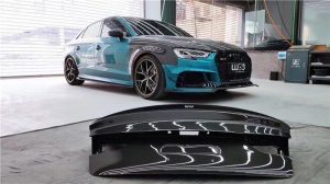 ฝากระโปรงท้าย Carbon Fiber Audi RS3 S3 A3 8V 8V.5 ทรง Karbel
