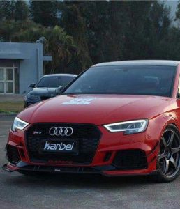 ลิ้นหน้า Carbon Fiber Audi RS3 B9 ทรง Karbel ปี 2018-2020