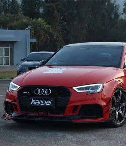 ลิ้นหน้า Carbon Fiber Audi RS3 B9 ทรง Karbel ปี 2018-2020