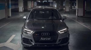 ลิ้นหน้า Carbon Fiber Audi RS3 B9 ทรง Karbel ปี 2018-2020
