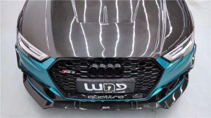ลิ้นหน้า Carbon Fiber Audi RS3 B9 ทรง Karbel ปี 2018-2020