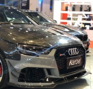 ลิ้นหน้า Carbon Fiber Audi RS3 B9 ทรง Karbel ปี 2018-2020