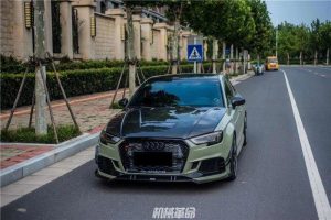 ลิ้นหน้า Carbon Fiber Audi RS3 B9 ทรง Karbel ปี 2018-2020