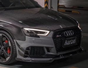 ลิ้นหน้า Carbon Fiber Audi RS3 B9 ทรง Karbel ปี 2018-2020