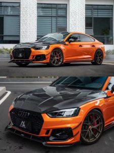 ลิ้นหน้า Carbon Fiber Audi RS5 B9 ทรง Karbel ปี 2017-2019
