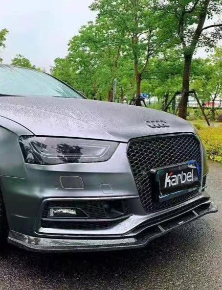ลิ้นหน้า Carbon Fiber Audi S4 A4 S Line B8.5 ทรง Karbel S-Line ปี 2013-2016