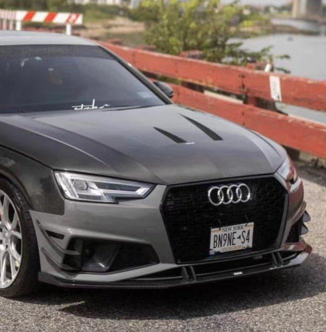 ลิ้นหน้า Carbon Fiber Audi S4 A4 S Line B9 ทรง Karbel S-Line