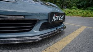 ลิ้นหน้า Carbon Fiber Porsche 718 Cayman Boxster ทรง Karbel ปี 2017-2025
