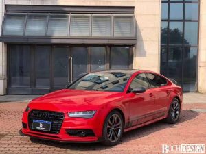 ลิ้นหน้า Carbon Fiber Audi S7 A7 S Line C7.5 ทรง Karbel S-Line Dry Carbon