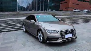 ลิ้นหน้า Carbon Fiber Audi S7 A7 S Line C7.5 ทรง Karbel S-Line Dry Carbon