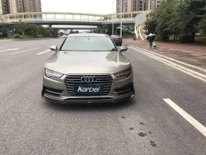 ลิ้นหน้า Carbon Fiber Audi S7 A7 S Line C7.5 ทรง Karbel S-Line Dry Carbon