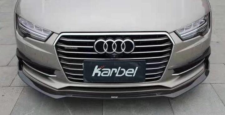 ลิ้นหน้า Carbon Fiber Audi S7 A7 S Line C7.5 ทรง Karbel S-Line Dry Carbon