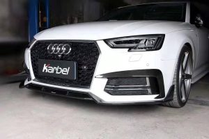 ลิ้นหน้า Carbon Fiber Audi S4 A4 S Line B9 ทรง Karbel Ver.1 S-Line ปี 2017-2018